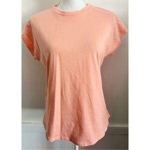 LA RELAXED • Pastel Pale Orange/Peach Short Sleeve Top